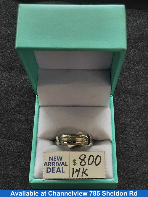 Ring - Wedding Band - White Gold 14k (.585) 5.6 grams Size 7.5