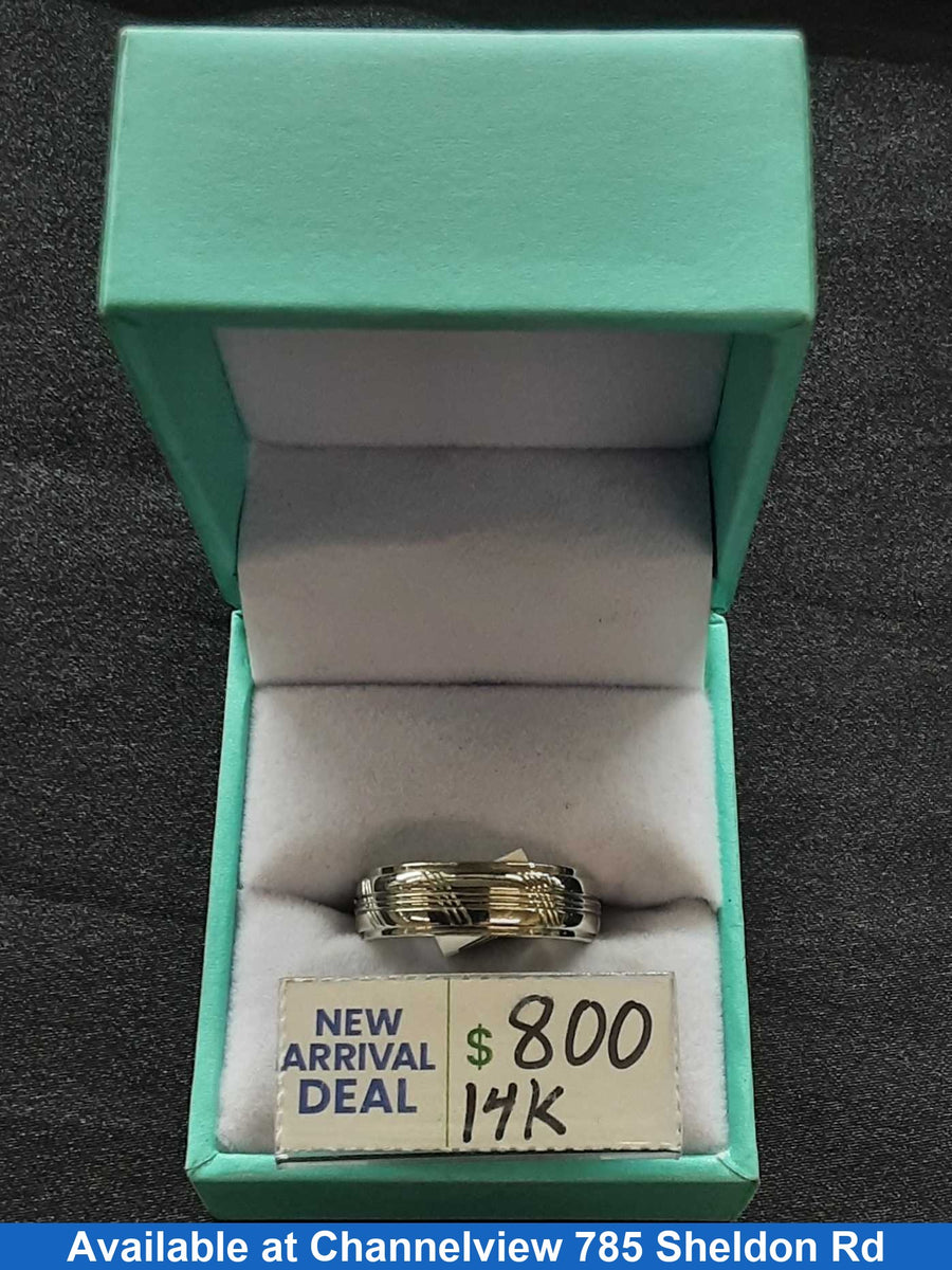 Ring - Wedding Band - White Gold 14k (.585) 5.6 grams Size 7.5