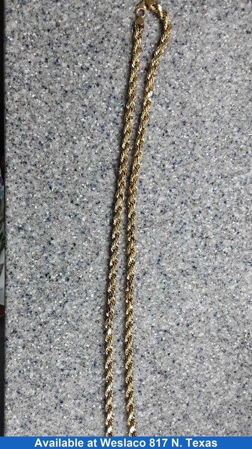 Rope Chain - Yellow Gold 10k (.417) 21.3 grams 24 inch