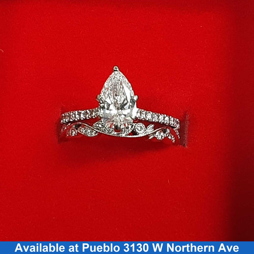 Ring - Wedding Set - White Gold 14k (.585) 3.9 grams Size 5.5