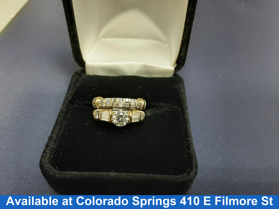 Ring - Engagement Set - Yellow Gold 14k (.585) 7.5 grams Size 7