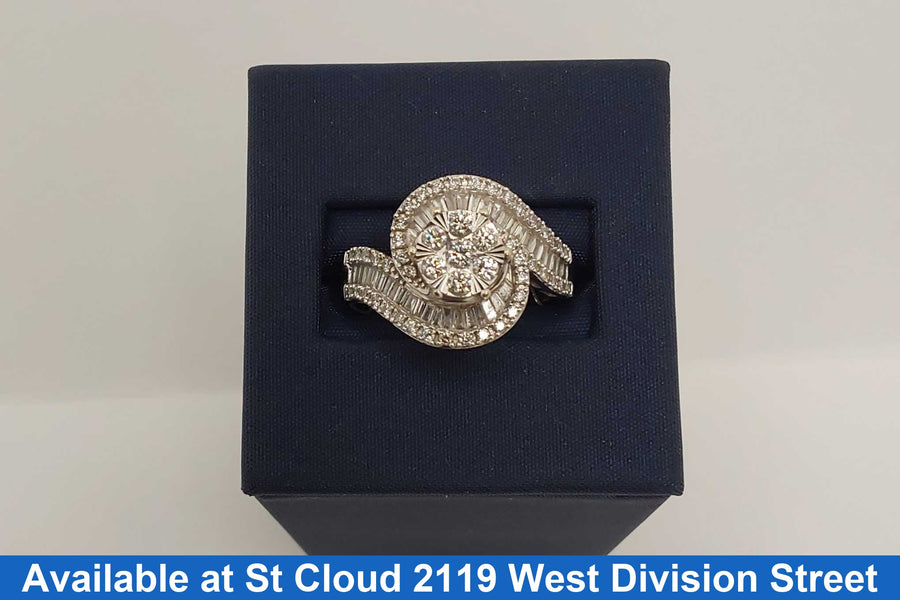 Ring - Wedding Set - White Gold 14k (.585) 6.84 grams Size 6.5