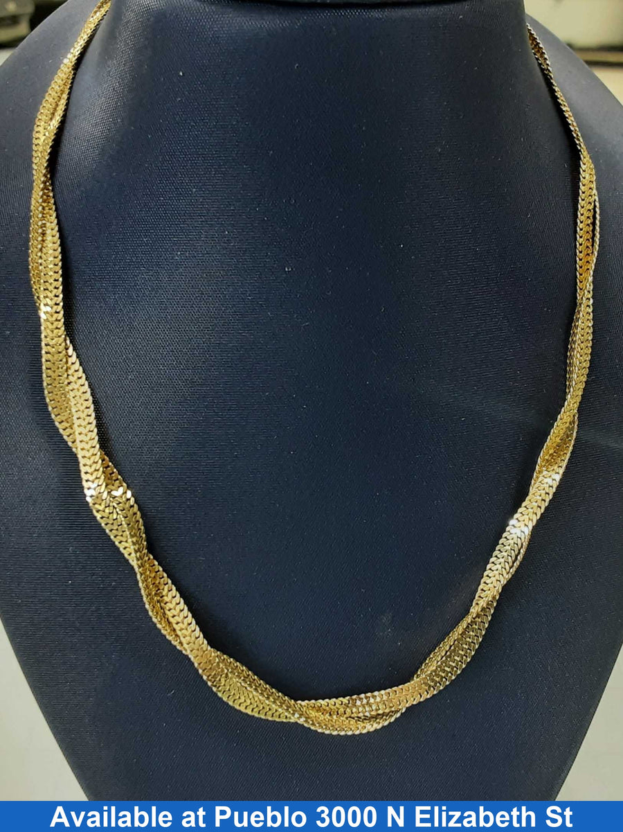 Herringbone Chain - Yellow Gold 14k (.585) 9.7 grams 16 inch