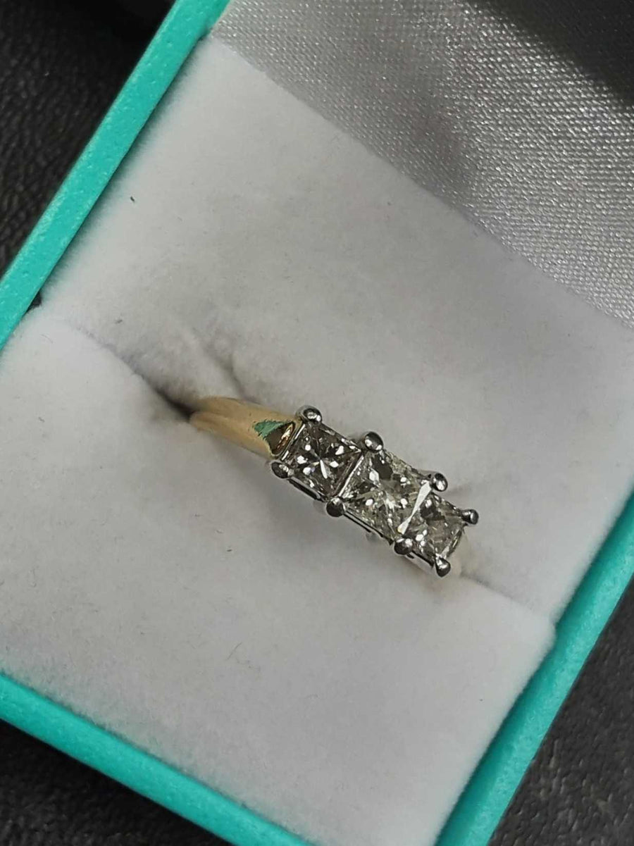 Ring - Engagement Set - Yellow Gold 14k (.585) 4.4 grams Size 7.5