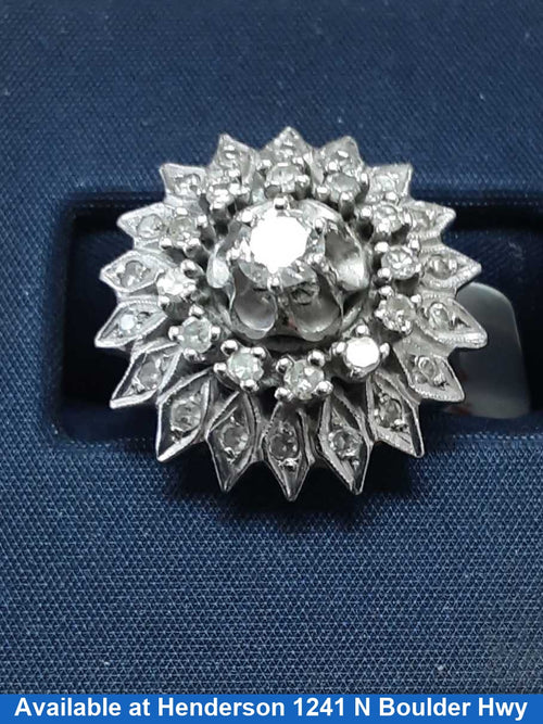 Women's Ring - White Gold 14k (.585) 6.8 grams Size 20