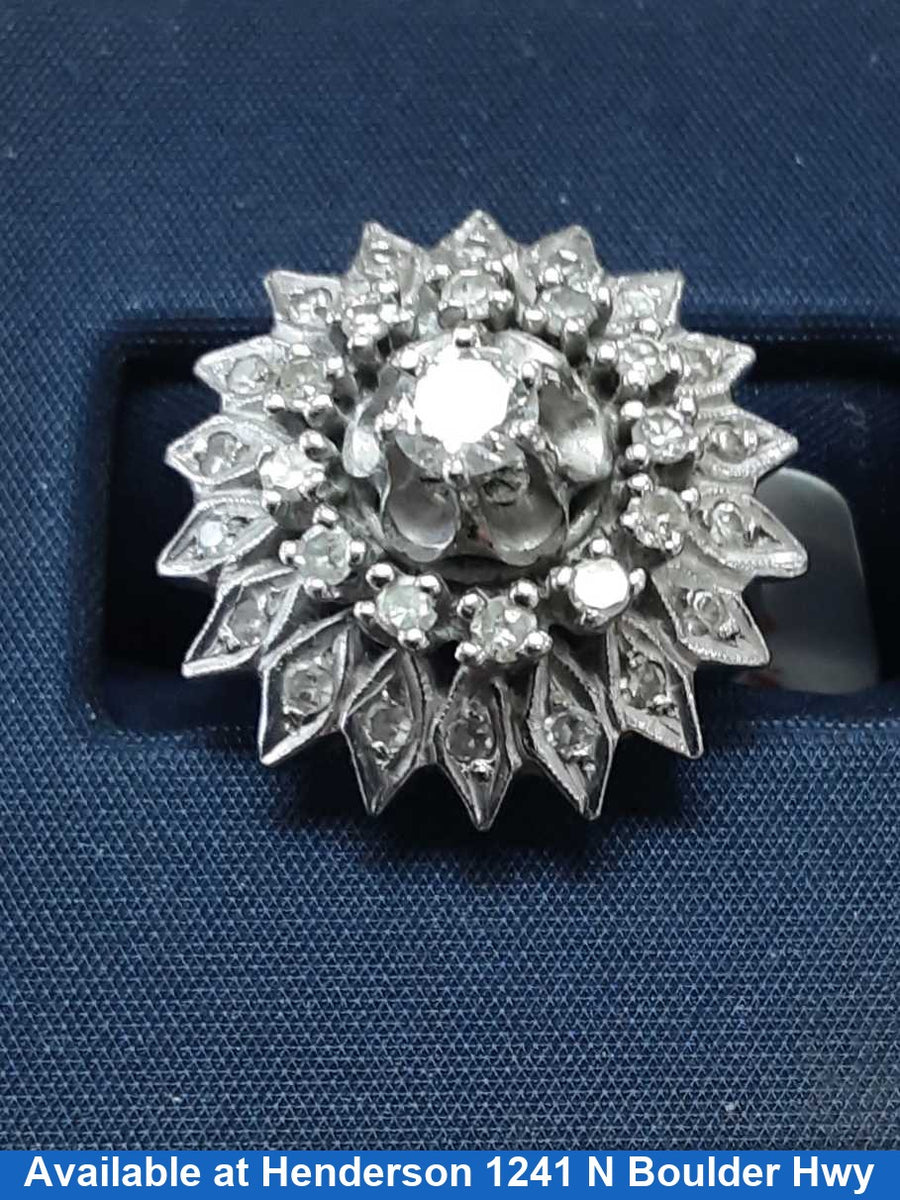 Women's Ring - White Gold 14k (.585) 6.8 grams Size 20