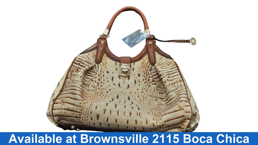 Brahmin Toasted Melbourne Croc Beige / Tan Purse / Handbag