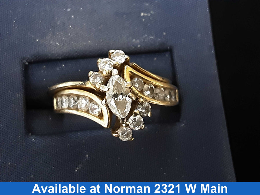 Ring - Engagement Set - Yellow Gold 14k (.585) 6.6 grams Size 8