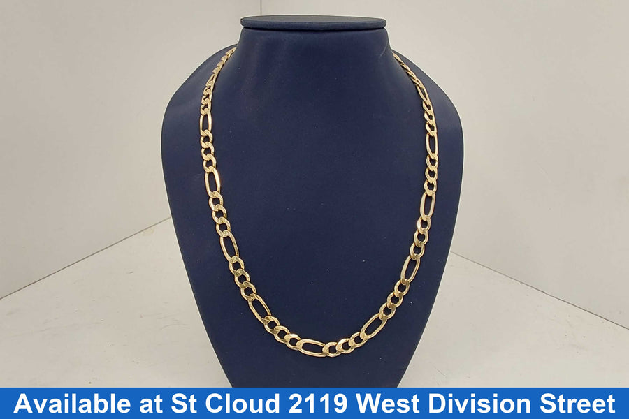 Figaro Chain - Yellow Gold 14k (.585) 26.64 grams 23 inch