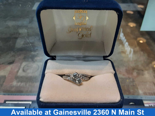 Ring - Wedding Set - White Gold 14k (.585) 6.1 grams Size 6.5