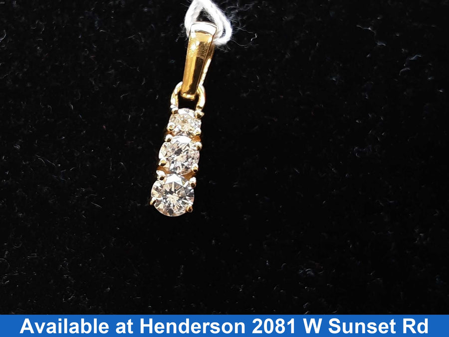 Diamond Pendant - Yellow Gold 14k (.585) 1.6 grams