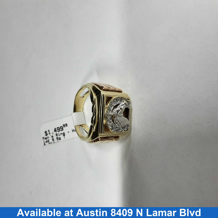 Men's Ring - Tricolor Gold 14k (.585) 9.9 grams Size 7.5