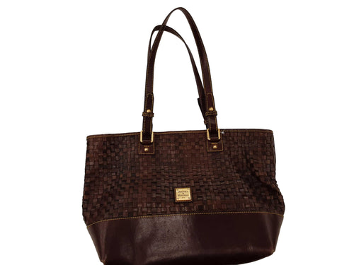 Dooney & Bourke Woven Leather Tote Brown Purse / Handbag