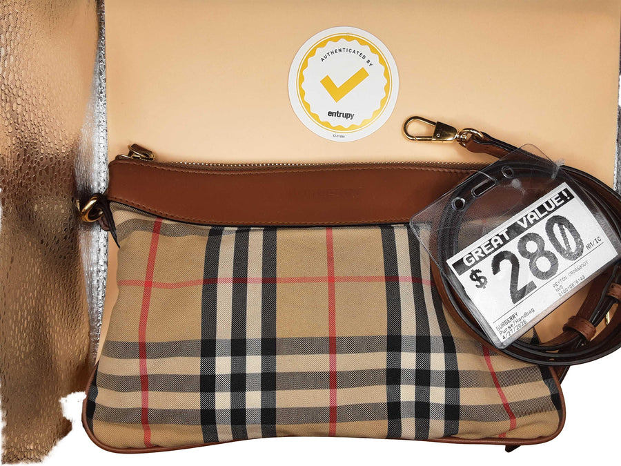 Burberry Peyton Crossbody Beige / Tan Purse / Handbag