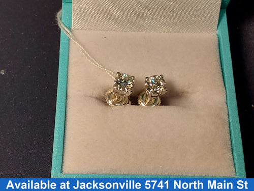 Double Stud Earrings - White Gold 14k (.585) 1.5 grams