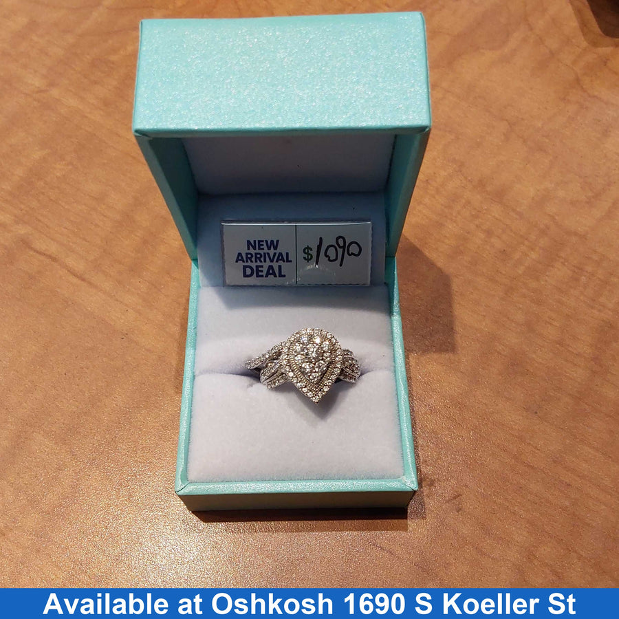 Ring - Wedding Set - White Gold 14k (.585) 5.9 grams Size 6