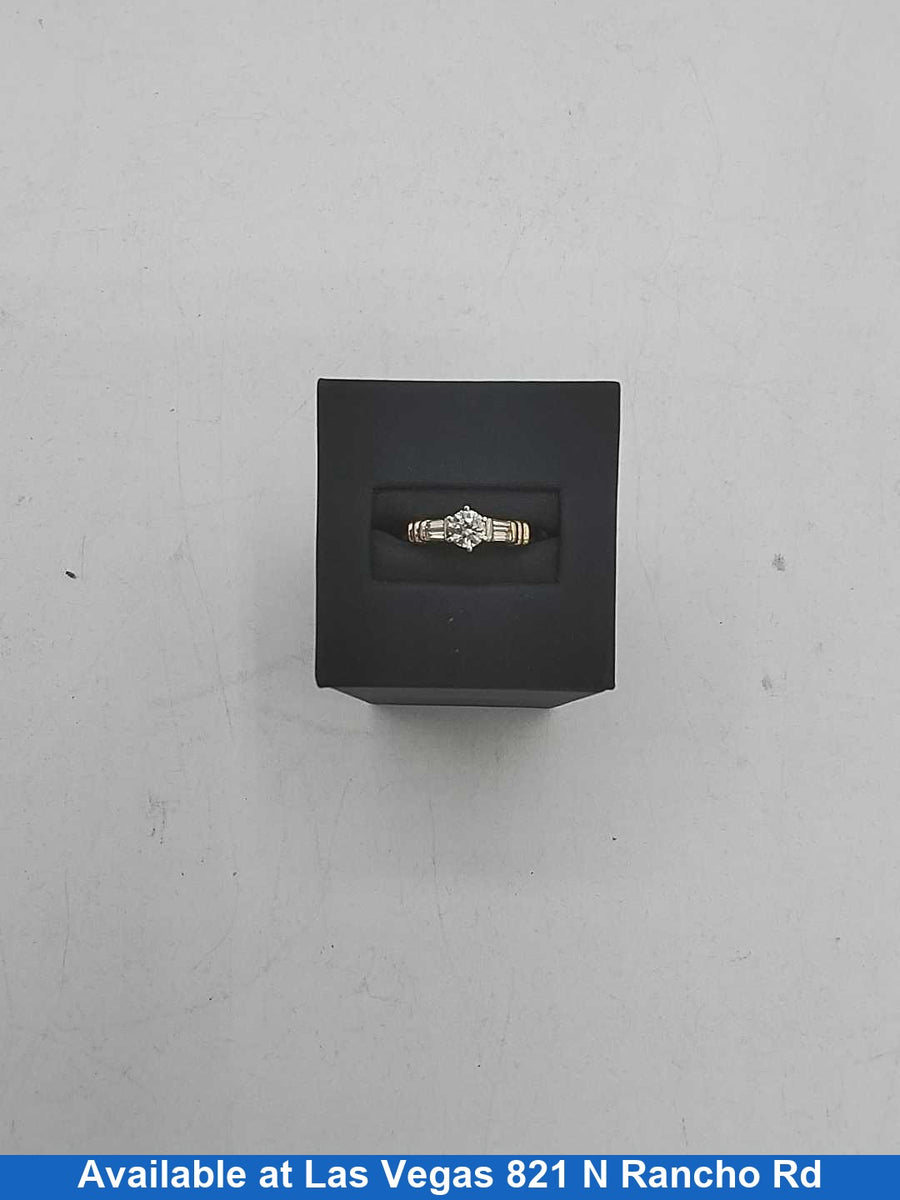 Women's Ring - Solitaire - Yellow Gold 14k (.585) 3.4 grams Size 7.5