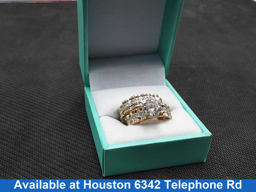 Ring - Engagement Set - Yellow Gold 14k (.585) 6.4 grams Size 7