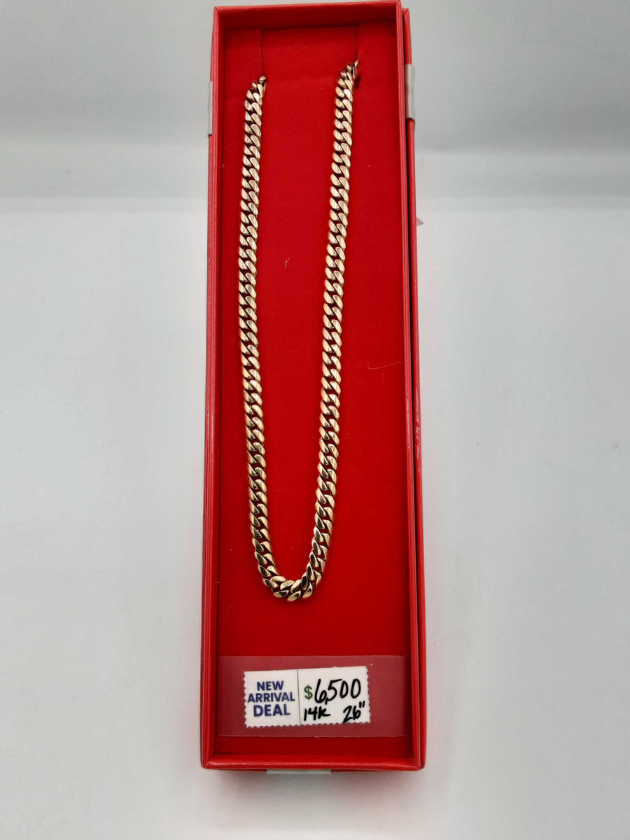 Cuban Link Chain - Yellow Gold 14k (.585) 53.9 grams 26 inch