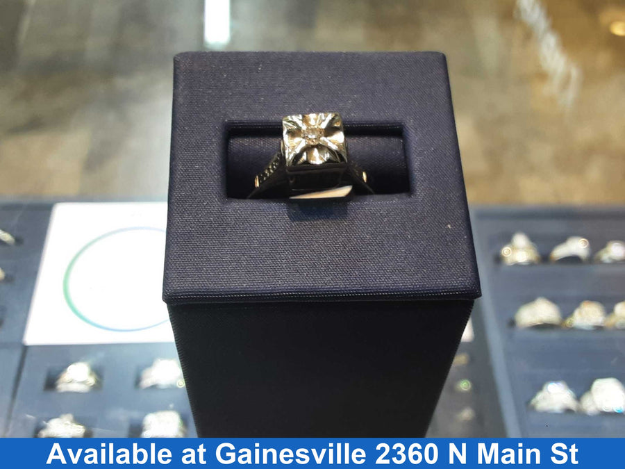 Women's Ring - Solitaire - White Gold 14k (.585) 3.4 grams Size 8.5