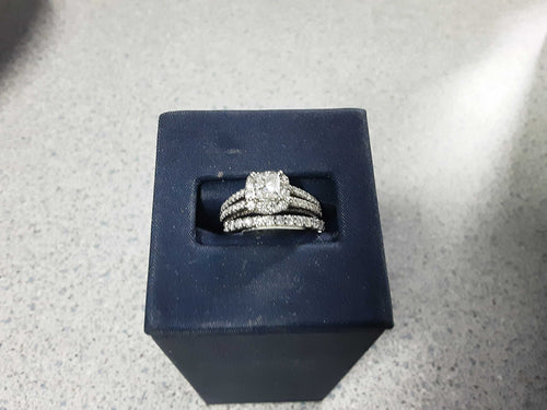 Ring - Engagement Set - White Gold 14k (.585) 4.5 grams Size 6.5
