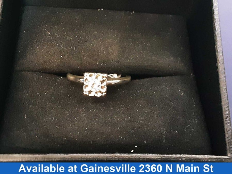 Women's Ring - Solitaire - White Gold 14k (.585) 2.1 grams Size 6