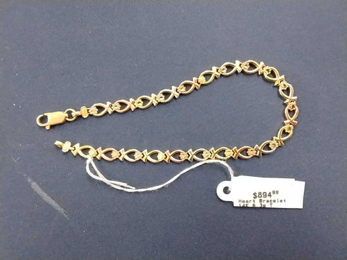 Bracelet - Tricolor Gold 14k (.585) 6.3 grams 7 inch