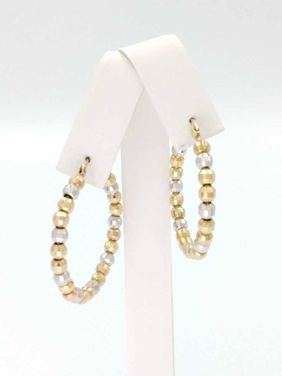Bangle Earrings - Tricolor Gold 14k (.585) 7.7 grams