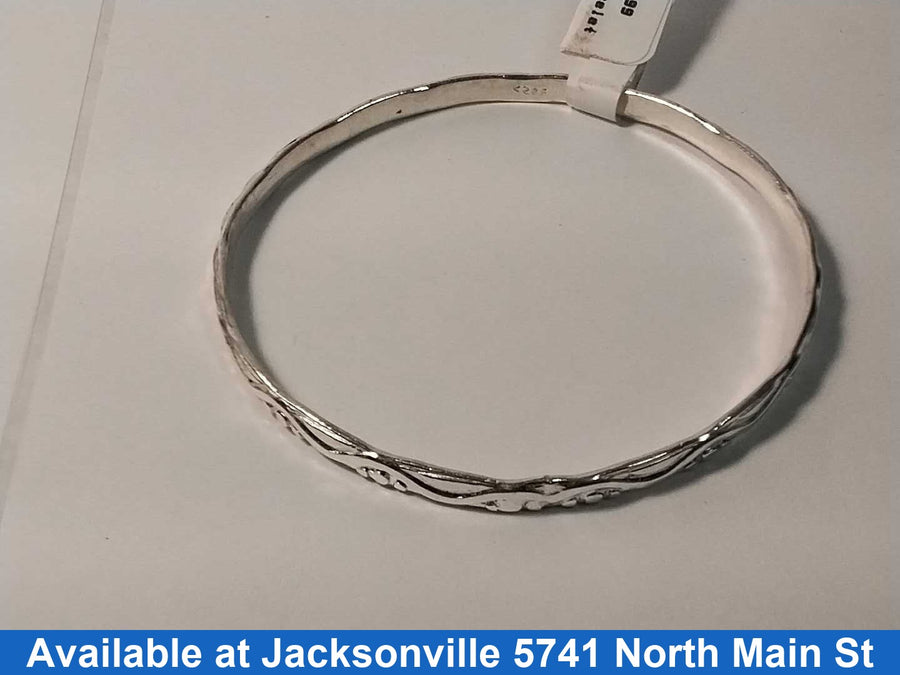 Bangle Bracelet - Silver 6.5 grams 6 inch