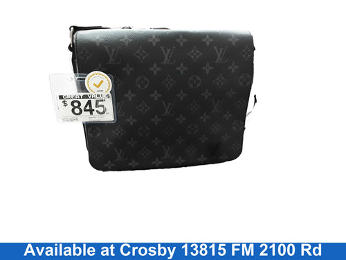 Louis Vuitton Monogram Macassar Magnetic Messenger Black Purse / Handbag