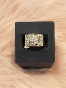 Man's Ring - Cluster Yellow Gold 10k (.417) 7.9 grams Size 8.5