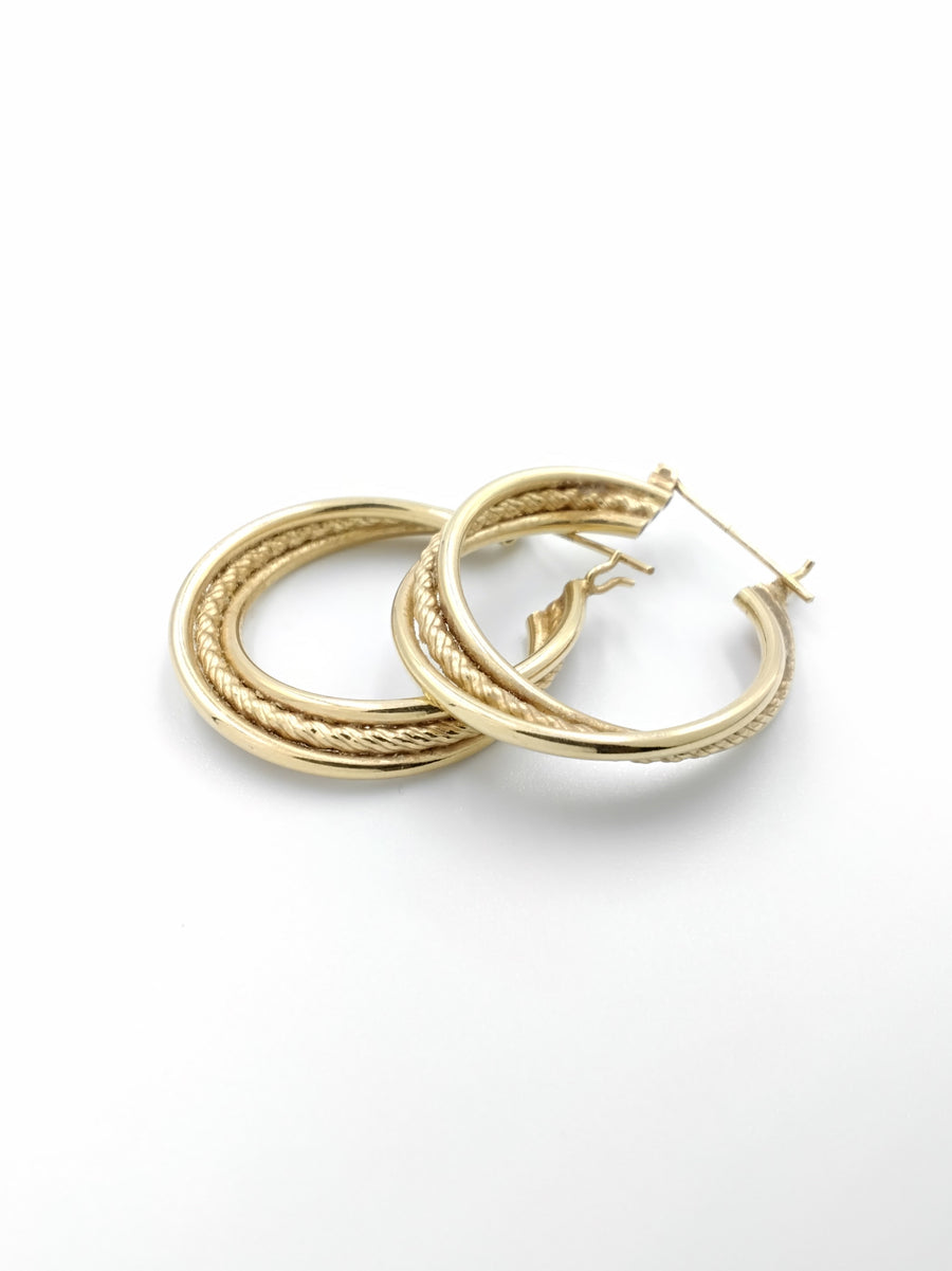Hoop Earrings - Yellow Gold 14k (.585) 4.5 grams