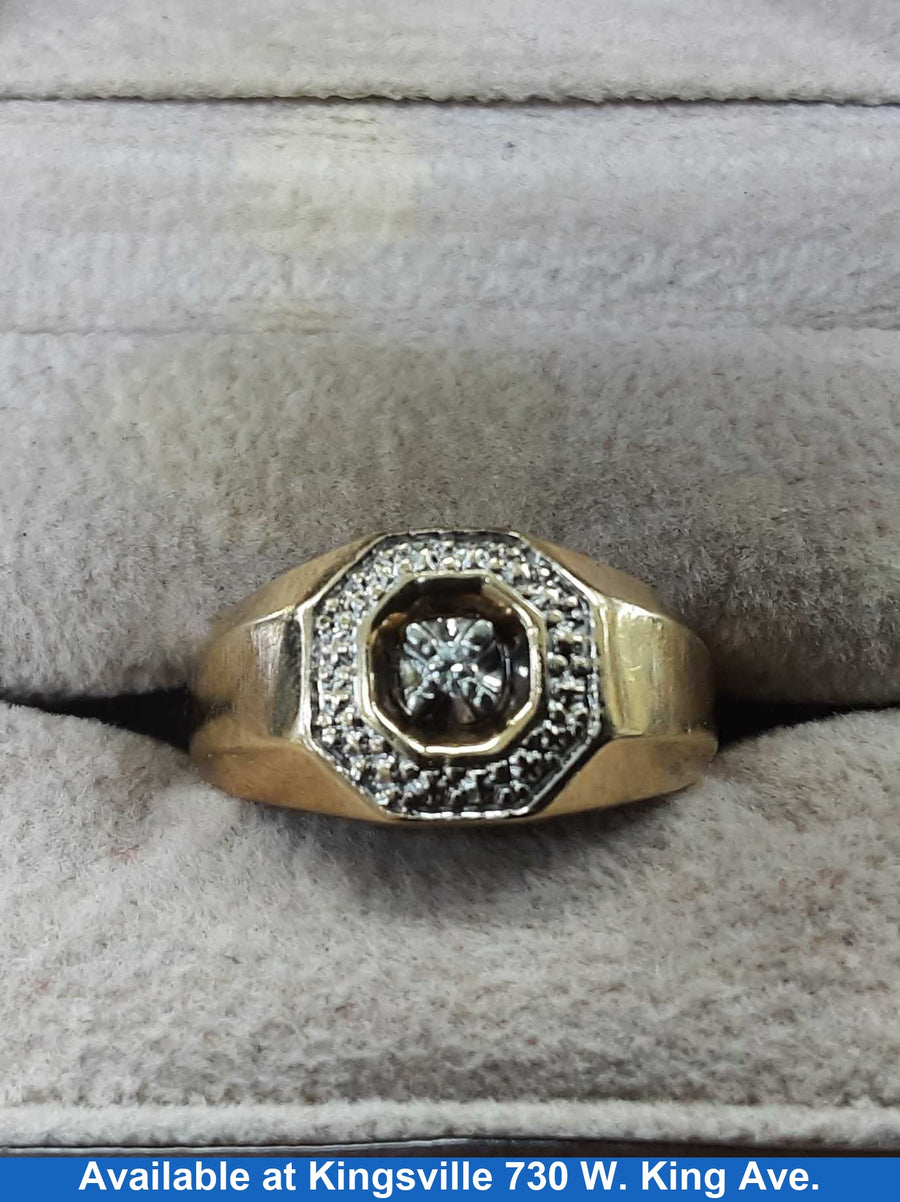 Men's Ring - Yellow Gold 10k (.417) 3.5 grams Size 9.5