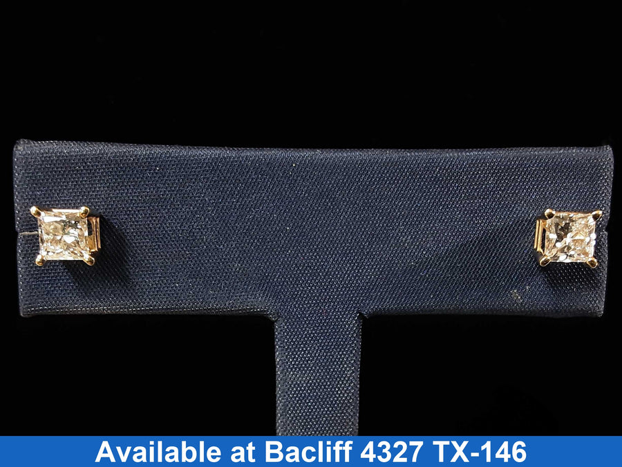Double Stud Earrings - White Gold 14k (.585) 1.5 grams