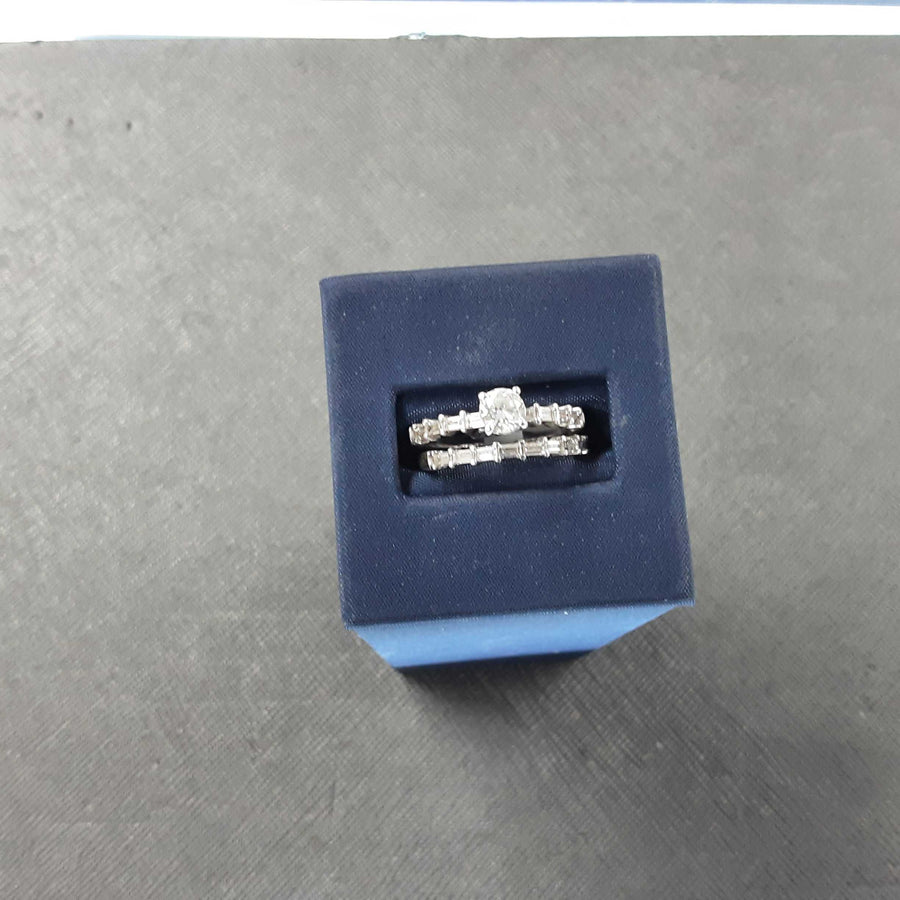 Ring - Engagement Set - Silver 4.2 grams Size 8
