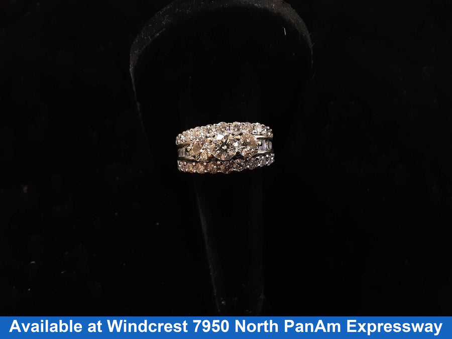 Ring - Engagement Set - White Gold 14k (.585) 7.8 grams Size 9