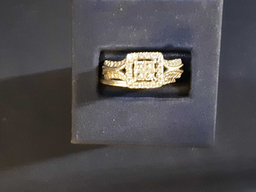 Ring - Engagement Set - White Gold 14k (.585) 5.6 grams Size 9.5