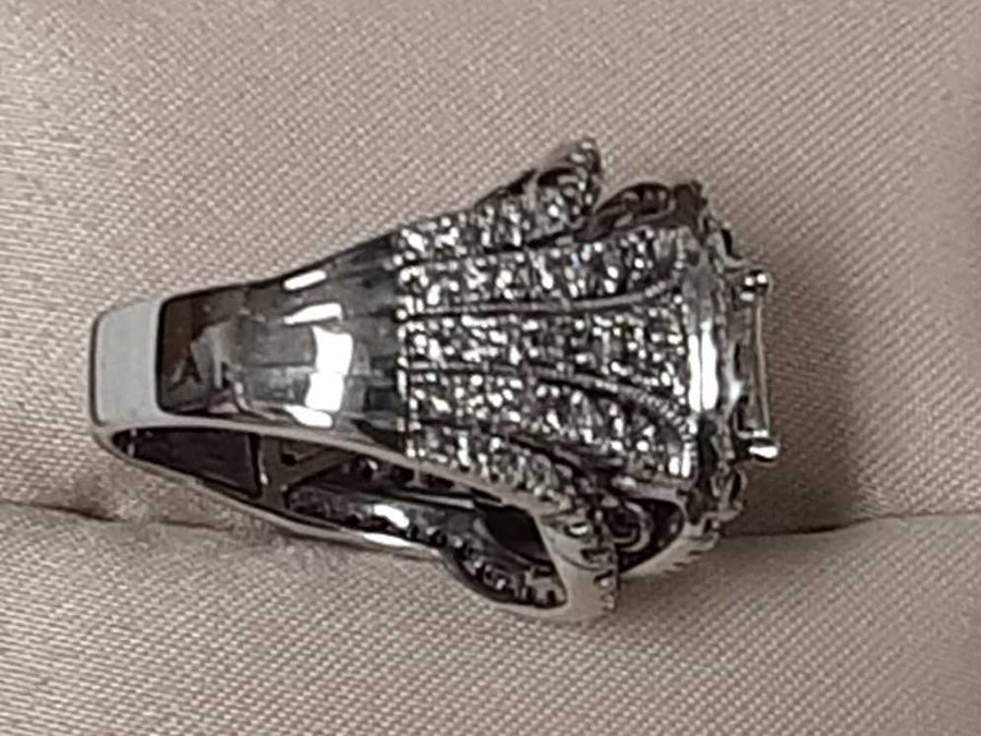 Ring - Engagement Set - White Gold 10k (.417) 10.1 grams Size 7.5