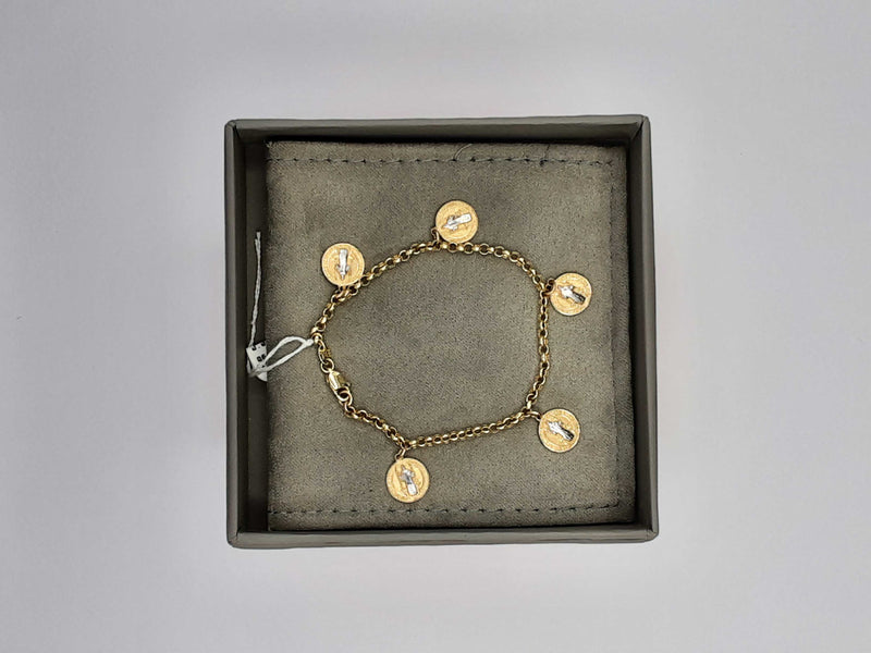 14kt Cable Bracelet With Charms