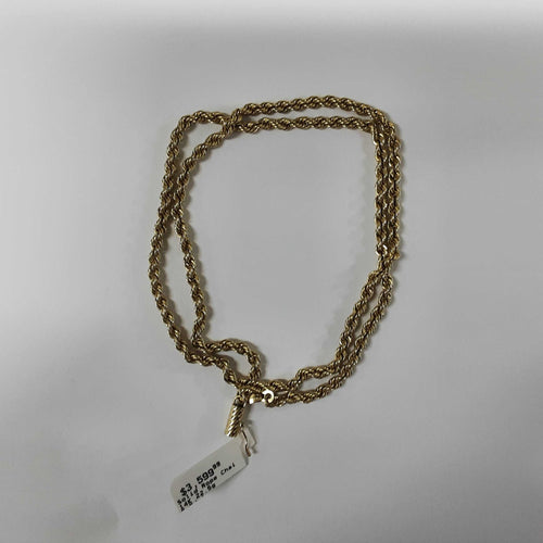 Rope Chain - Yellow Gold 14k (.585) 22.5 grams 24 inch
