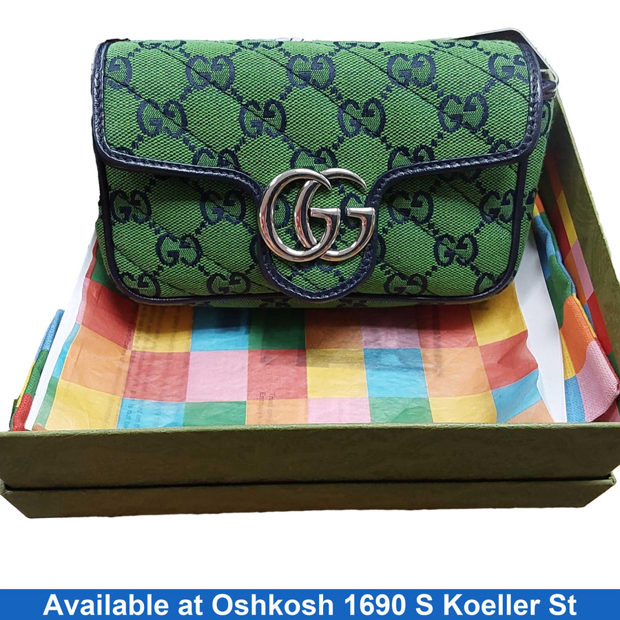 Gucci Gg Marmont Mini Shoulder Bag Green Purse / Handbag