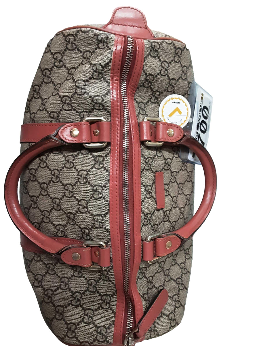 Gucci Boston Medium Signature Pink Purse / Handbag