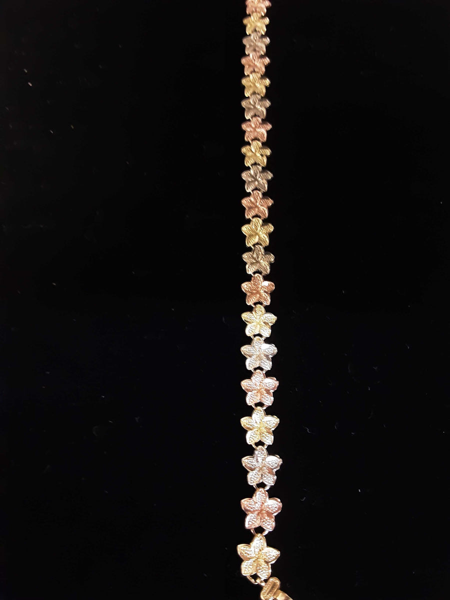 Bracelet - Tricolor Gold 14k (.585) 5.5 grams 8 inch