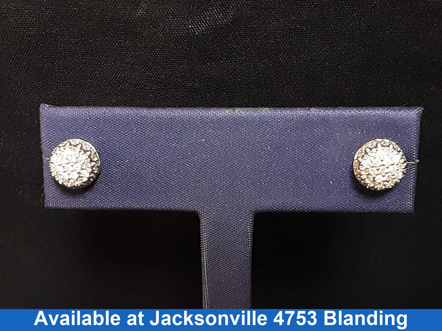 Double Stud Earrings - White Gold 14k (.585) 1.5 grams