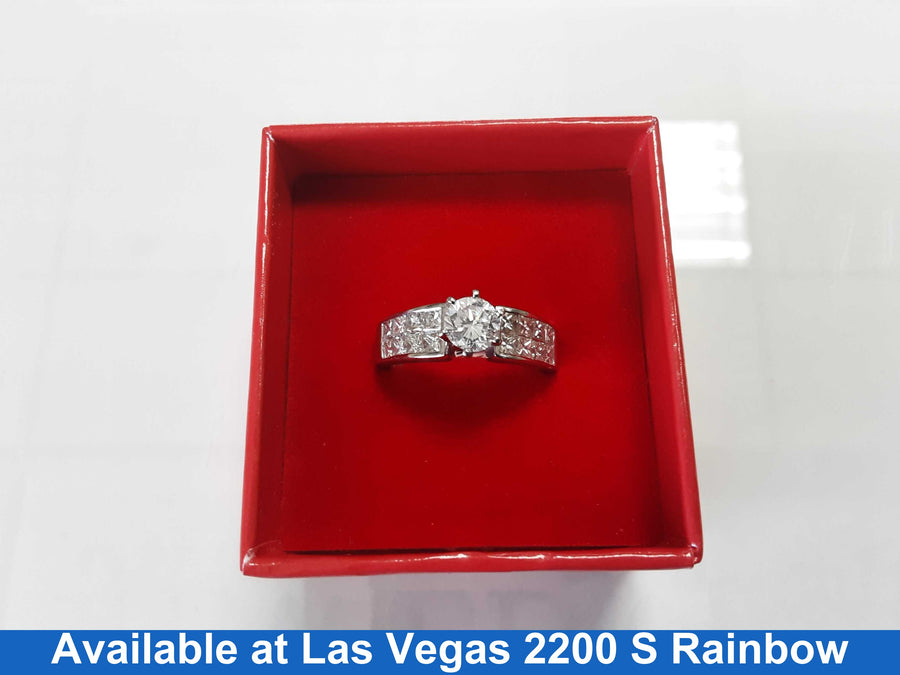 Ring - Engagement Set - White Gold 18k (.750) 6.7 grams Size 7