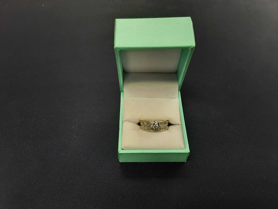 Ring - Engagement Set - White Gold 14k (.585) 6.7 grams Size 5