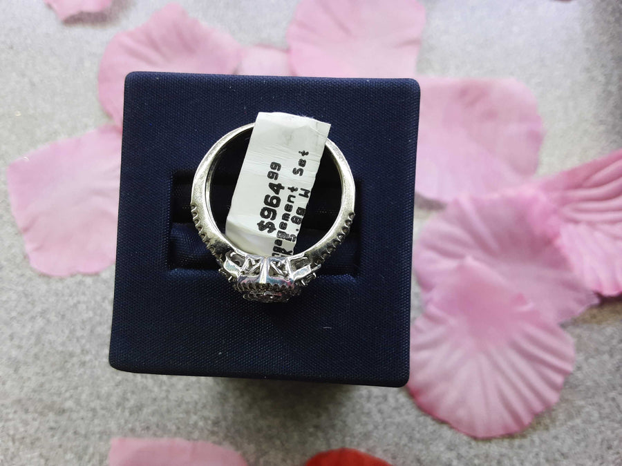 Ring - Engagement Set - White Gold 14k (.585) 5.8 grams Size 7.5