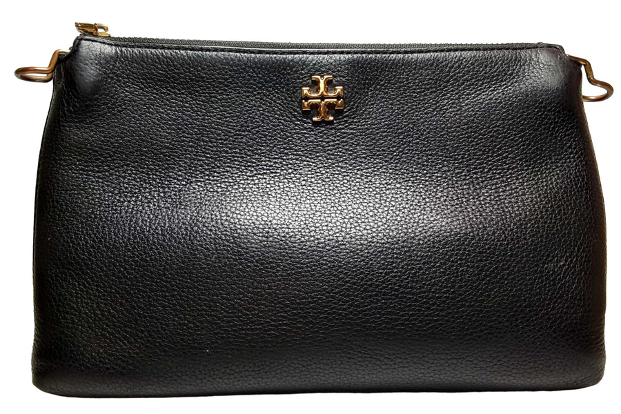 Tory Burch Kira Crossbody Black Pebbled Leather Crossbody Black Purse / Handbag