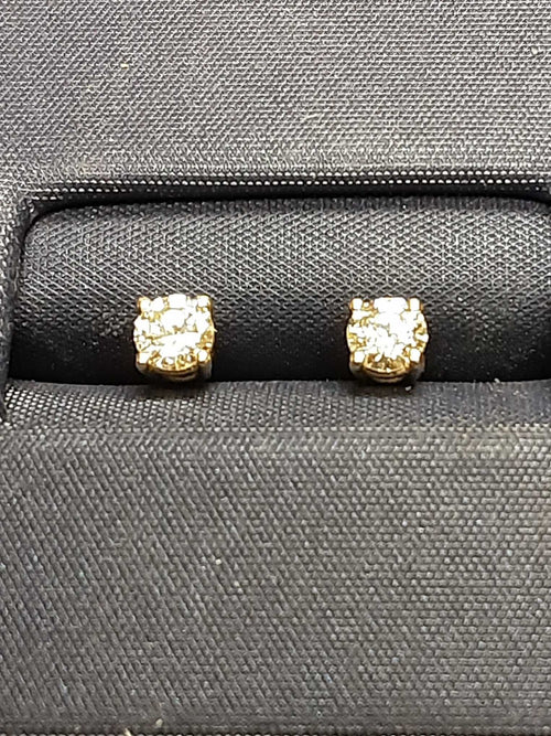 Double Stud Earring - Yellow Gold 14k (.585) 0.7 grams