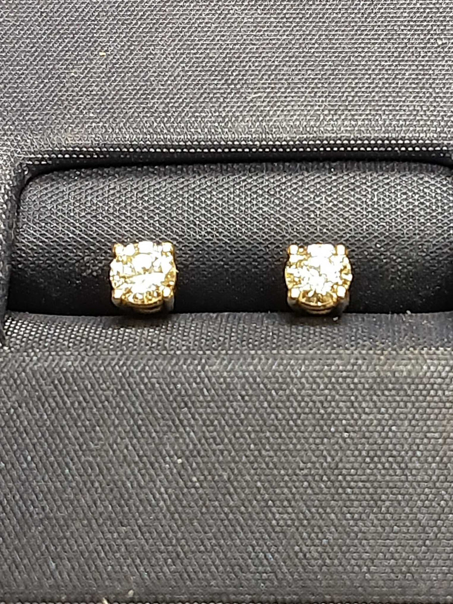Double Stud Earring - Yellow Gold 14k (.585) 0.7 grams